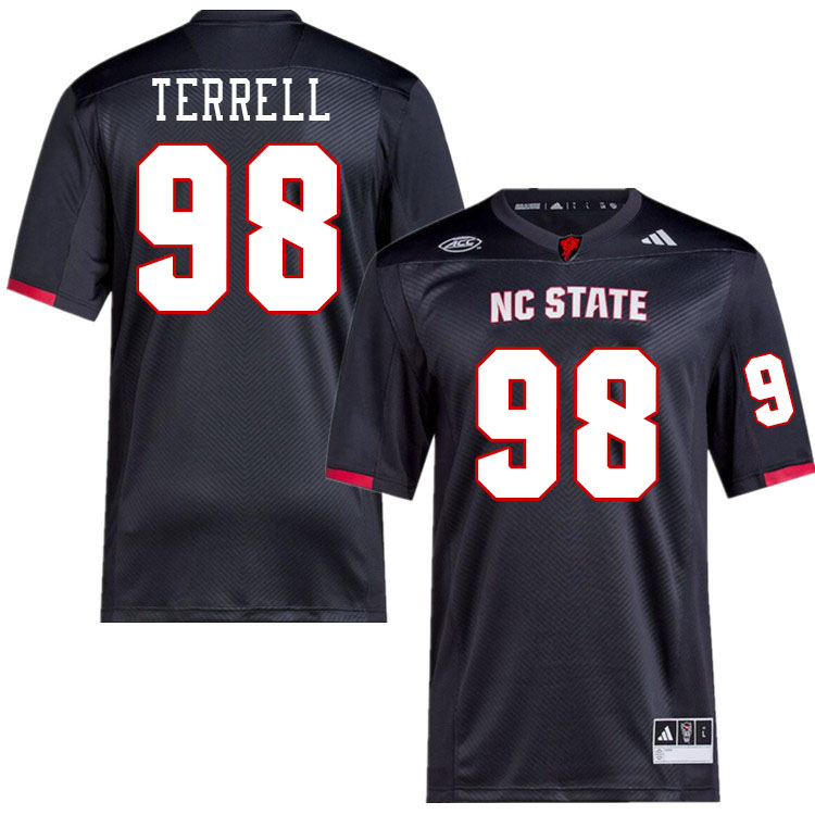 Men #98 Justin Terrell NC State Wolfpack College Football Jerseys Stitched-Black